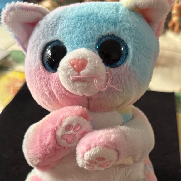 Ty Beanie Bellies Jenni The Rainbow 🌈 Cat, Small Plush Soft Toy - Picture 2 of 7